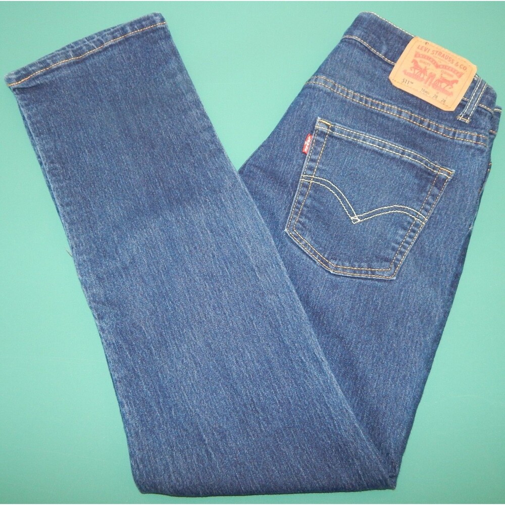 Levi's 511 Slim Jeans Women's 16 Reg Dark BLUE SLIM Denim Mid-Rise W28" X 28"L